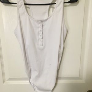 White botton bodysuit